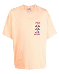 T-shirt girocollo stampata arancione di Deus Ex Machina