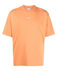 T-shirt girocollo stampata arancione di Drôle De Monsieur