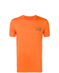 T-shirt girocollo stampata arancione di Ea7 Emporio Armani