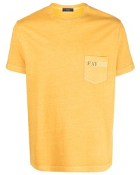 T-shirt girocollo stampata arancione di Fay