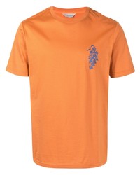 T-shirt girocollo stampata arancione di Gieves & Hawkes