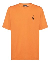 T-shirt girocollo stampata arancione di Giuseppe Zanotti