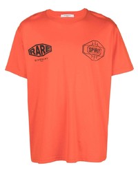 T-shirt girocollo stampata arancione di Givenchy