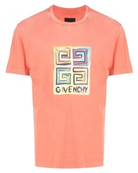 T-shirt girocollo stampata arancione di Givenchy
