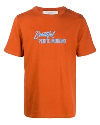 T-shirt girocollo stampata arancione di Golden Goose