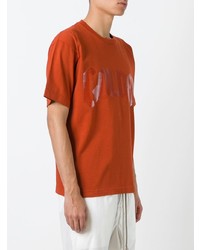 T-shirt girocollo stampata arancione di Golden Goose Deluxe Brand