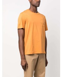 T-shirt girocollo stampata arancione di Brioni
