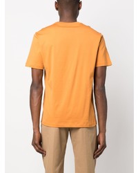 T-shirt girocollo stampata arancione di Brioni