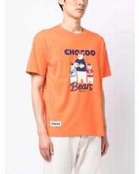 T-shirt girocollo stampata arancione di Chocoolate