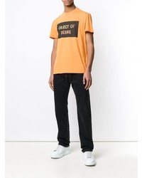 T-shirt girocollo stampata arancione di Maison Margiela