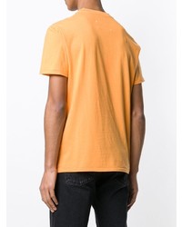 T-shirt girocollo stampata arancione di Maison Margiela