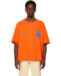 T-shirt girocollo stampata arancione di HEAD OF STATE