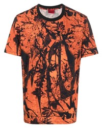 T-shirt girocollo stampata arancione di Hugo