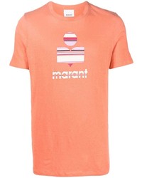 T-shirt girocollo stampata arancione di Isabel Marant