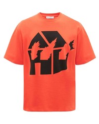 T-shirt girocollo stampata arancione di JW Anderson