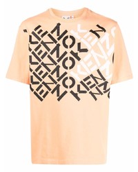 T-shirt girocollo stampata arancione di Kenzo