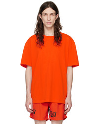 T-shirt girocollo stampata arancione di Ksubi