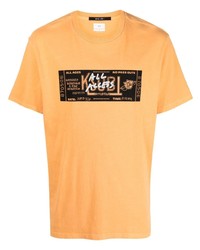 T-shirt girocollo stampata arancione di Ksubi