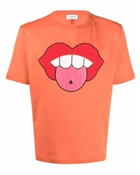 T-shirt girocollo stampata arancione di Lanvin