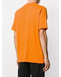 T-shirt girocollo stampata arancione di Fila