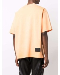 T-shirt girocollo stampata arancione di We11done