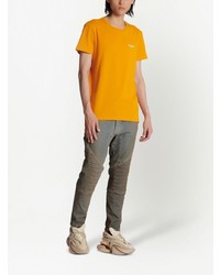 T-shirt girocollo stampata arancione di Balmain