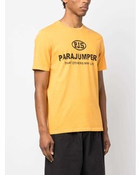 T-shirt girocollo stampata arancione di Parajumpers