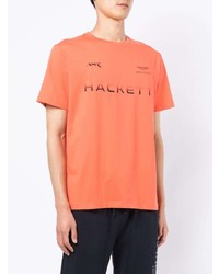 T-shirt girocollo stampata arancione di Hackett