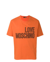 T-shirt girocollo stampata arancione di Love Moschino
