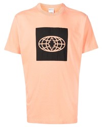 T-shirt girocollo stampata arancione di Marcelo Burlon County of Milan