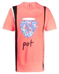 T-shirt girocollo stampata arancione di MARKET