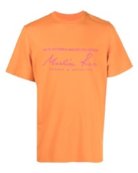 T-shirt girocollo stampata arancione di Martine Rose