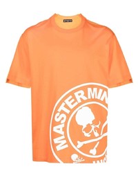 T-shirt girocollo stampata arancione di Mastermind World