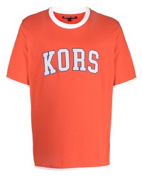T-shirt girocollo stampata arancione di Michael Kors