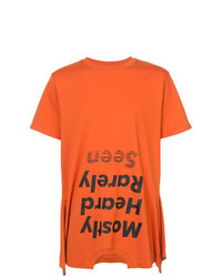 T-shirt girocollo stampata arancione di Mostly Heard Rarely Seen