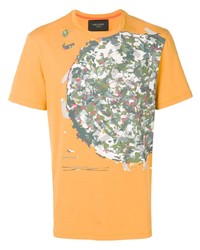 T-shirt girocollo stampata arancione di Mr & Mrs Italy