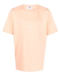 T-shirt girocollo stampata arancione di MSGM