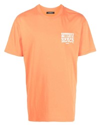 T-shirt girocollo stampata arancione di Nahmias