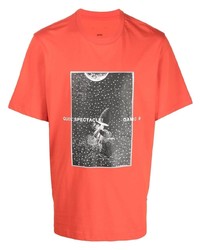 T-shirt girocollo stampata arancione di Oamc