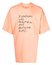 T-shirt girocollo stampata arancione di Oamc