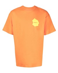 T-shirt girocollo stampata arancione di Objects IV Life