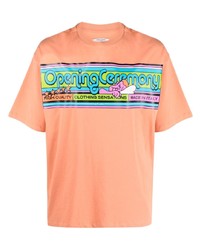 T-shirt girocollo stampata arancione di Opening Ceremony
