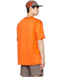 T-shirt girocollo stampata arancione di Y-3
