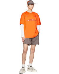 T-shirt girocollo stampata arancione di Y-3