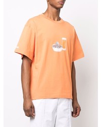 T-shirt girocollo stampata arancione di Jacquemus