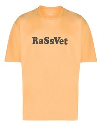 T-shirt girocollo stampata arancione di PACCBET