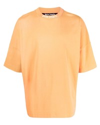 T-shirt girocollo stampata arancione di Palm Angels
