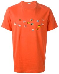 T-shirt girocollo stampata arancione di Paul Smith