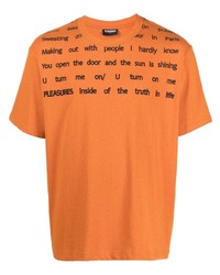 T-shirt girocollo stampata arancione di Pleasures