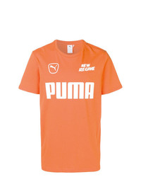 T-shirt girocollo stampata arancione di Puma